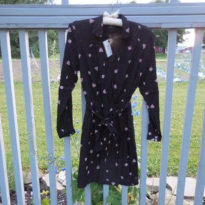 One Step Paris Deep Purple, Brown  Floral Dress, *NWT*